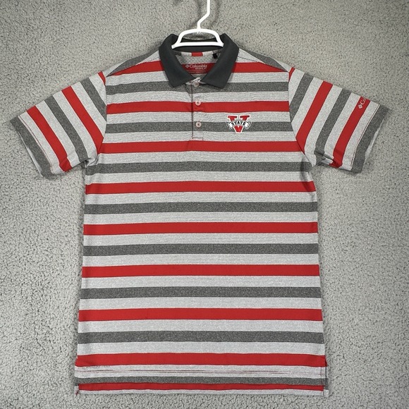 Columbia Golf Valdosta State University Men's M S/S Red Gray Polo Stretch‎ - Picture 1 of 9
